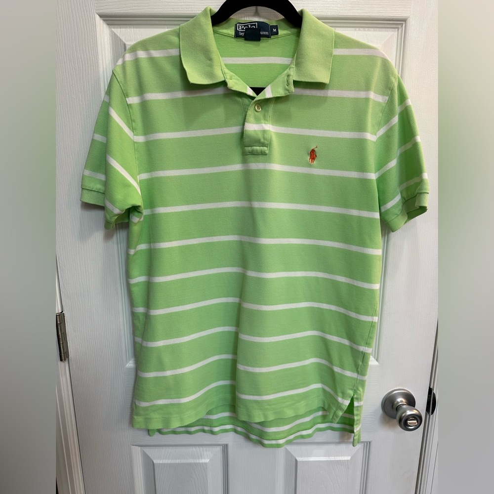 Green and white Ralph Lauren Polo shirt size Medium